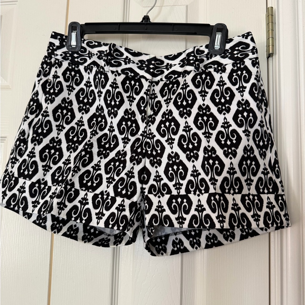 White House Black Market Black and White Shorts